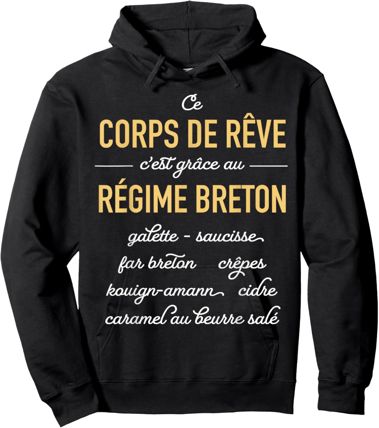 Humor This Dream Body It's Thanks to the Breton Diet Hoodie - Hoodie | Black