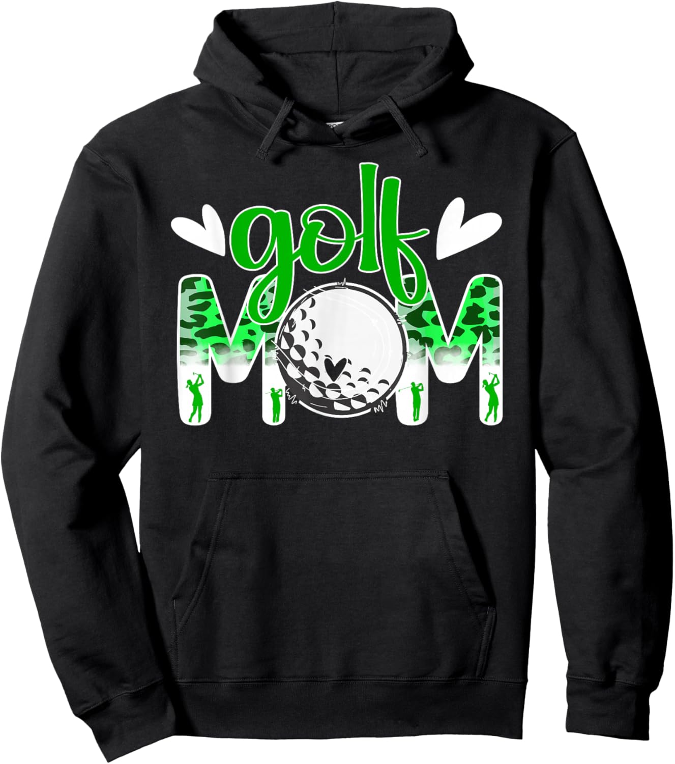 Golf Mom Leopard Golfer Mom Of A Golf Player Mama Hoodie - Hoodie | Black