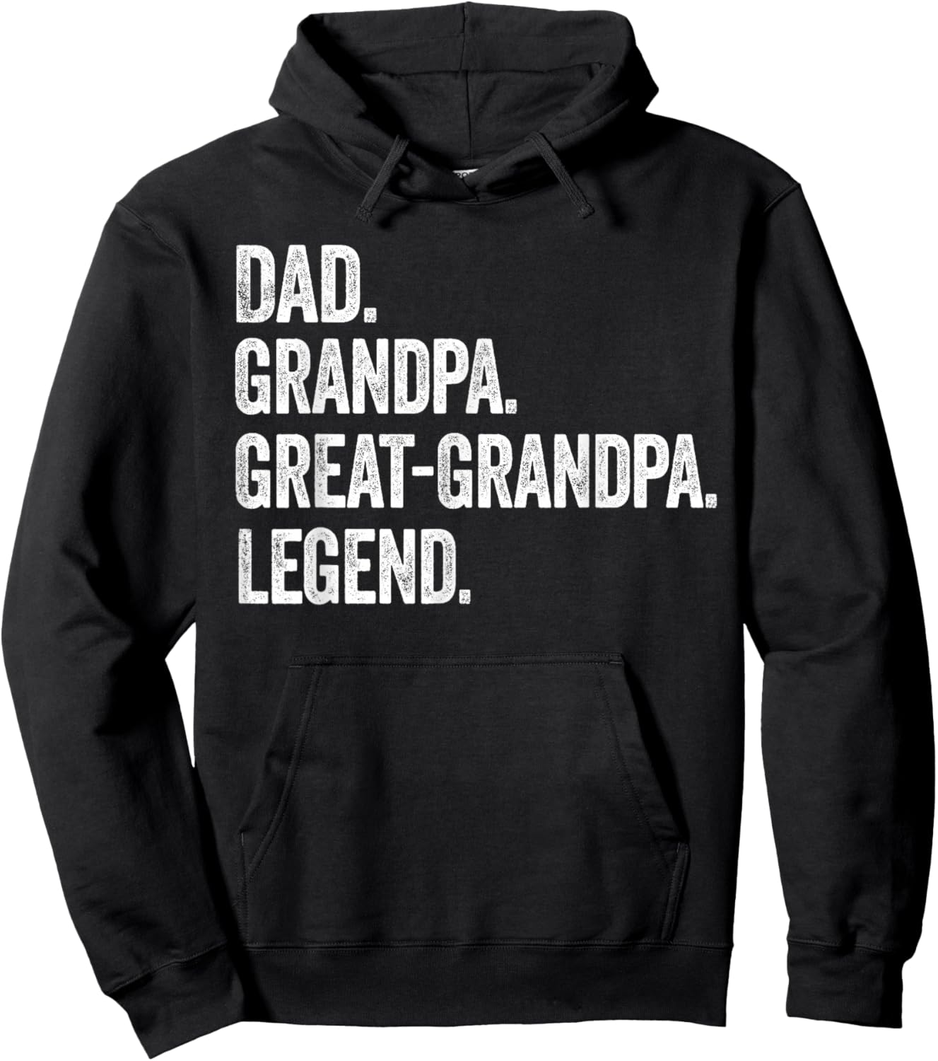 Dad Grandpa Great-Grandpa Legend Vintage Distressed Graphic Hoodie - Hoodie | Black