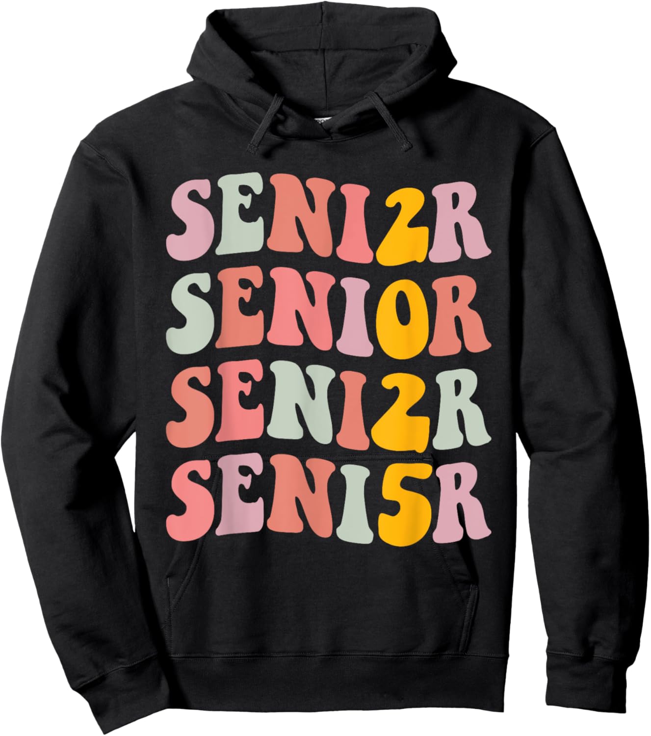 Senior 2025 hippie college graduation class of Hoodie - Hoodie | Black