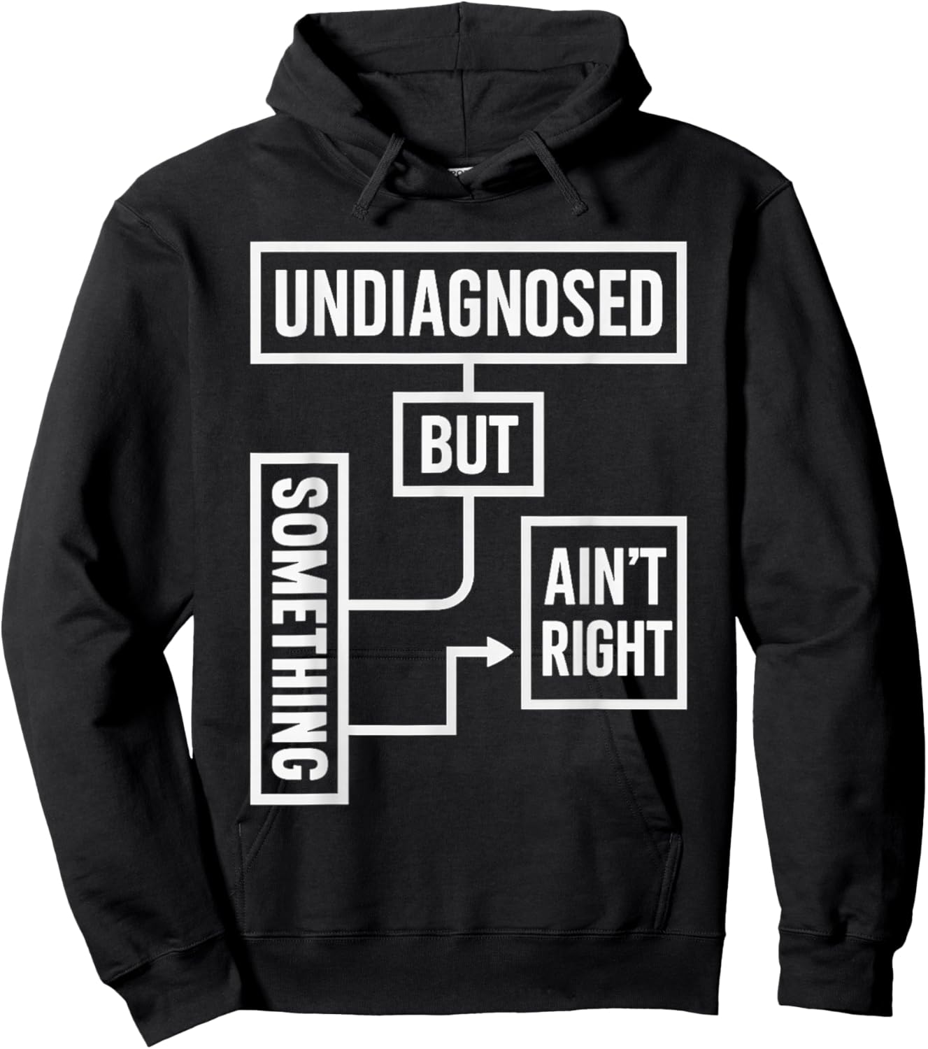 Undiagnosed But Something Ain't Right Funny Saying Hoodie - Hoodie | Black