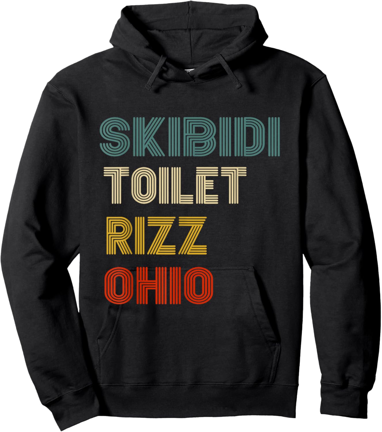 Funny Rizzler Ohio Skibidi Toilet Rizz - Black, -Adults, Short Sleeve, , Gaming Slang, School, Fun Hoodie - Hoodie | Black