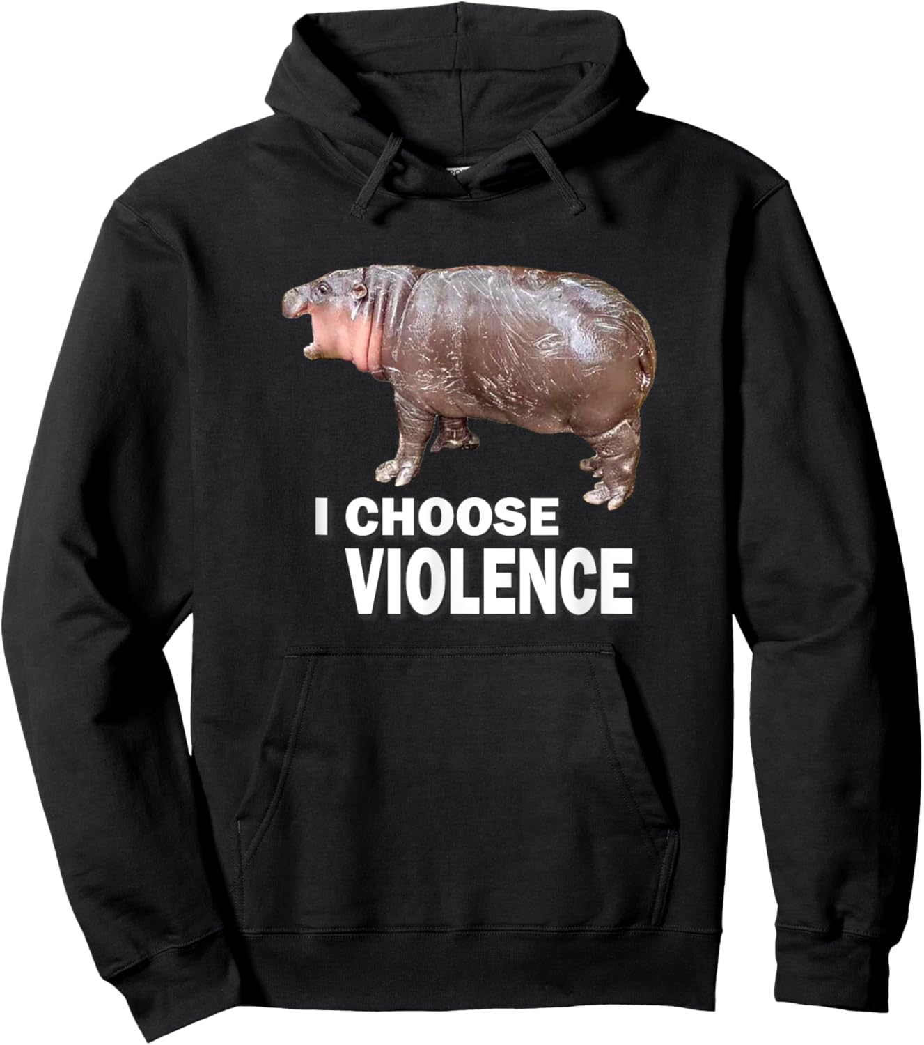 Choose Violence Meme Moo Deng Ungovernable Hoodie - Hoodie | Black