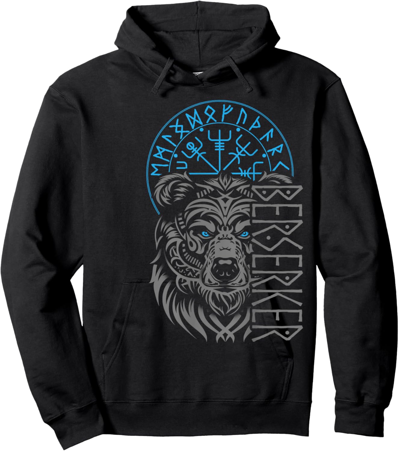 Berserker & Viking Compass - Norse Bear Design Hoodie - Hoodie | Black