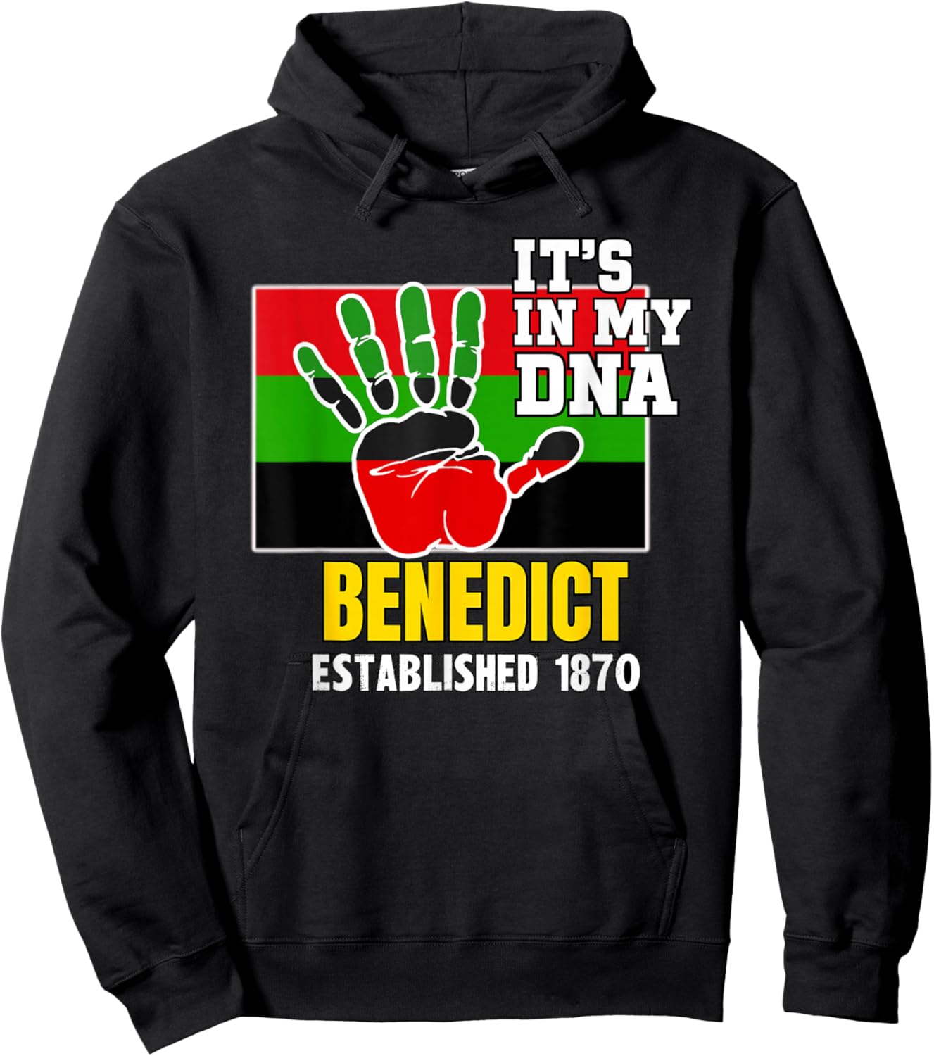 Benedict, BC, Red, Black and Green HBCU Hoodie - Hoodie | Black