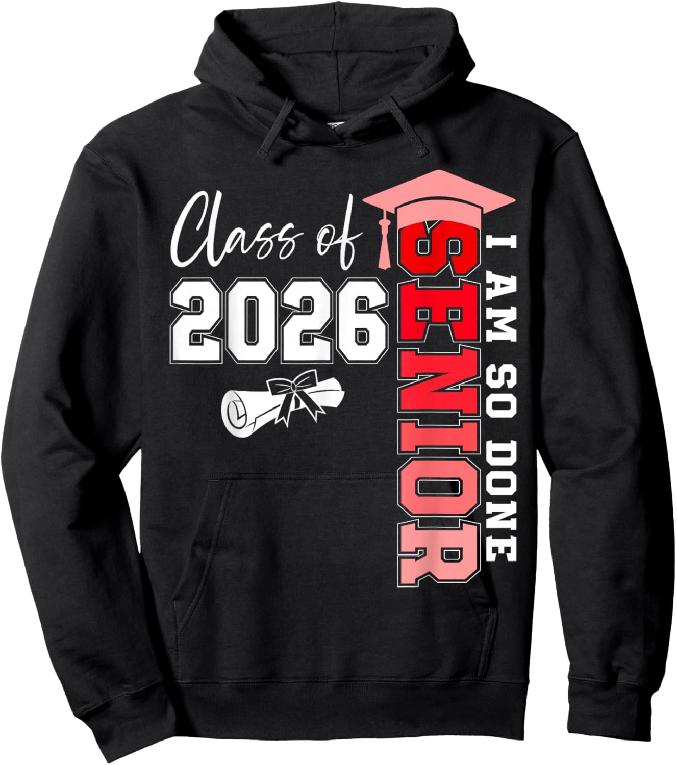 Class of 2026 Senior 2026 Graduation Decoration Men Senior Hoodie - Hoodie | Black