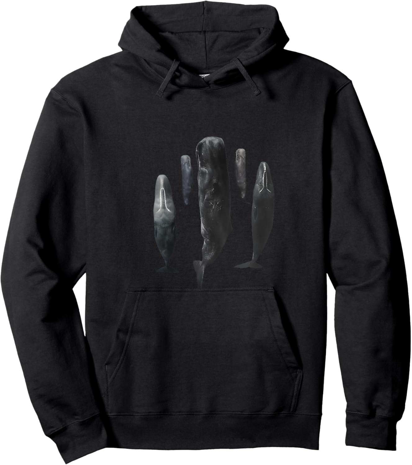 Sleeping Whales Whale School Sea Creatures Ocean Nature , blue, S Hoodie - Hoodie | Black