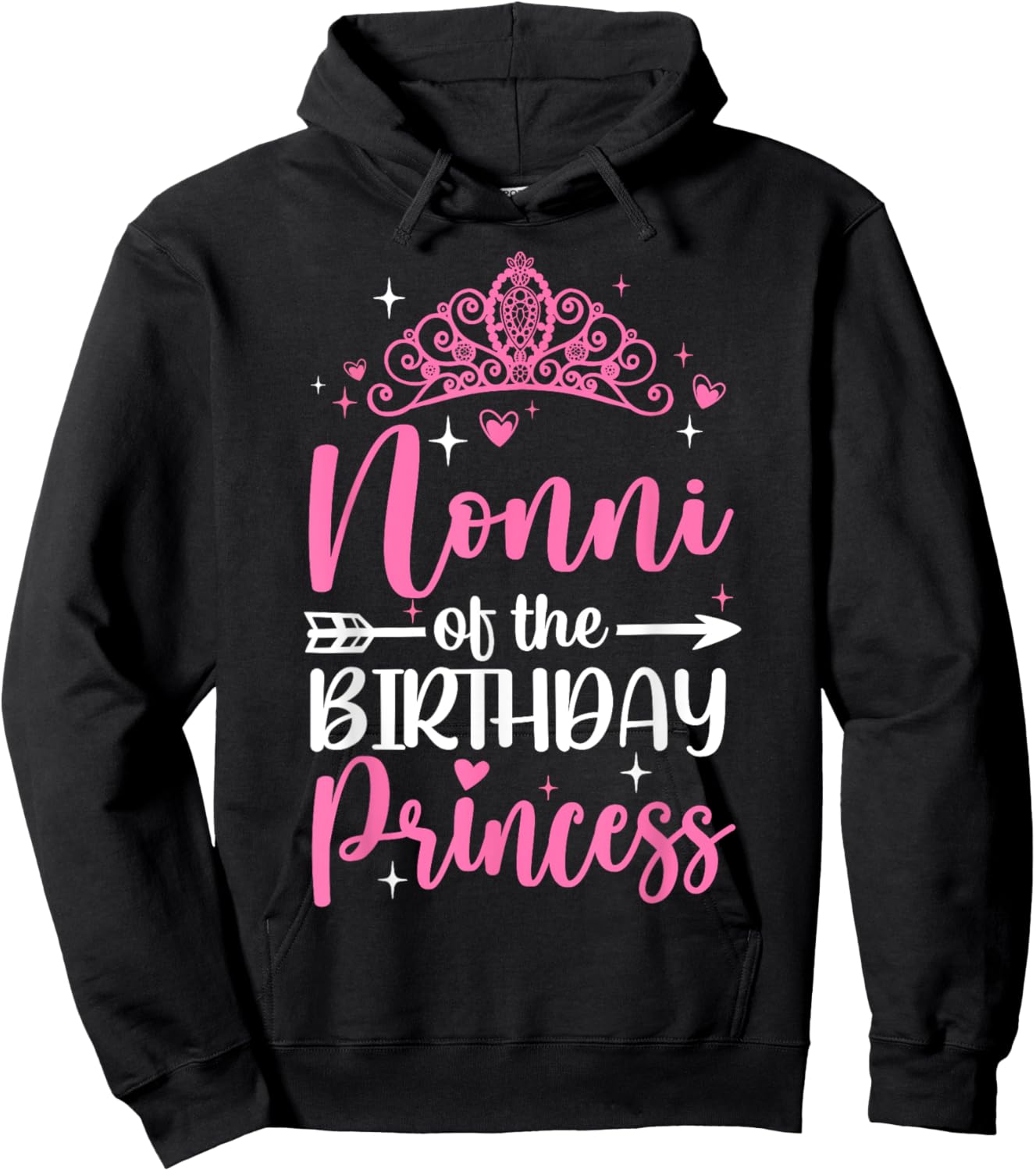Nonni Of The Birthday Princess Bday Girl Kid Cute Family Hoodie - Hoodie | Black