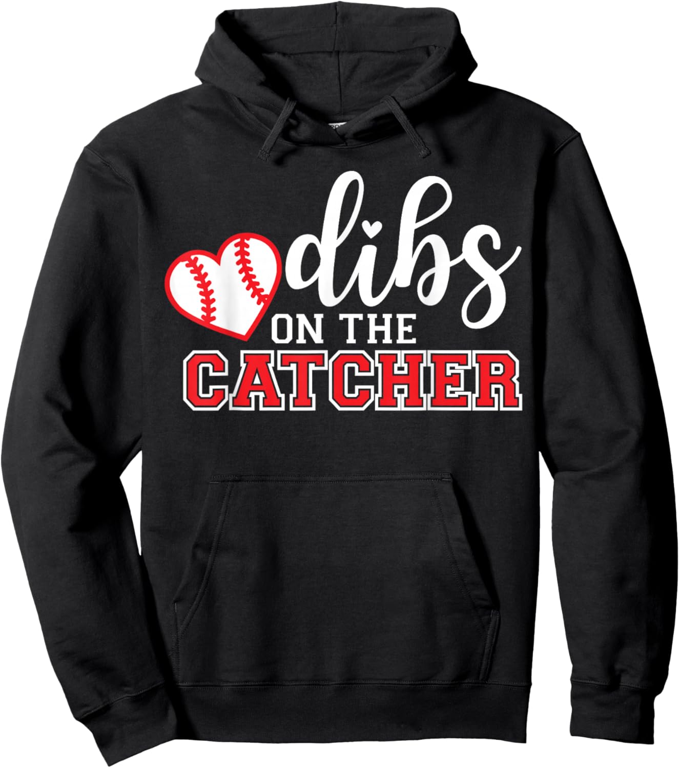 Baseball Catcher Girlfriend, Dibs on the Catcher Hoodie - Hoodie | Black