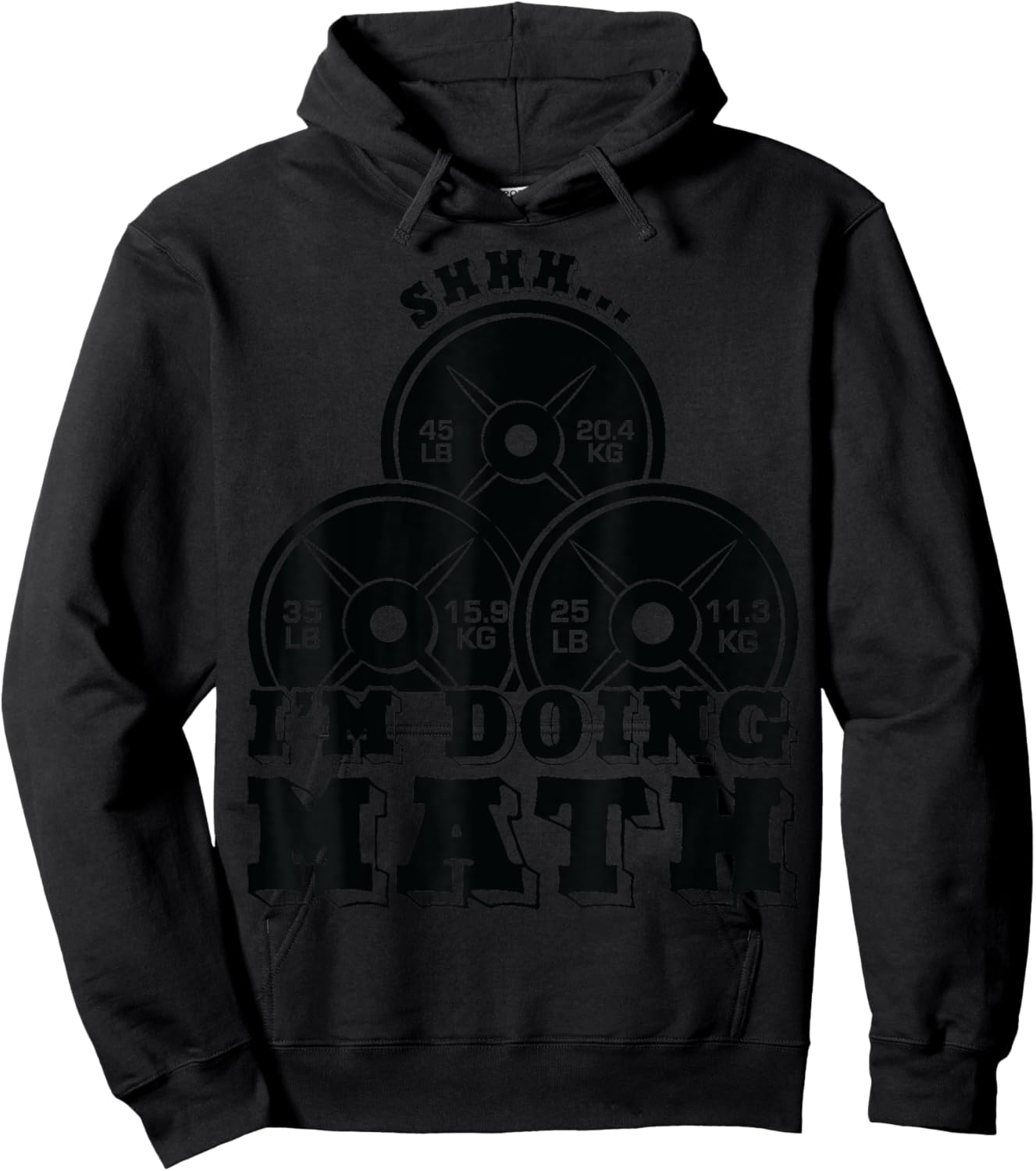 Shhh I'm Doing Math Weight Lifting Workout Training Funny Hoodie - Hoodie | Black