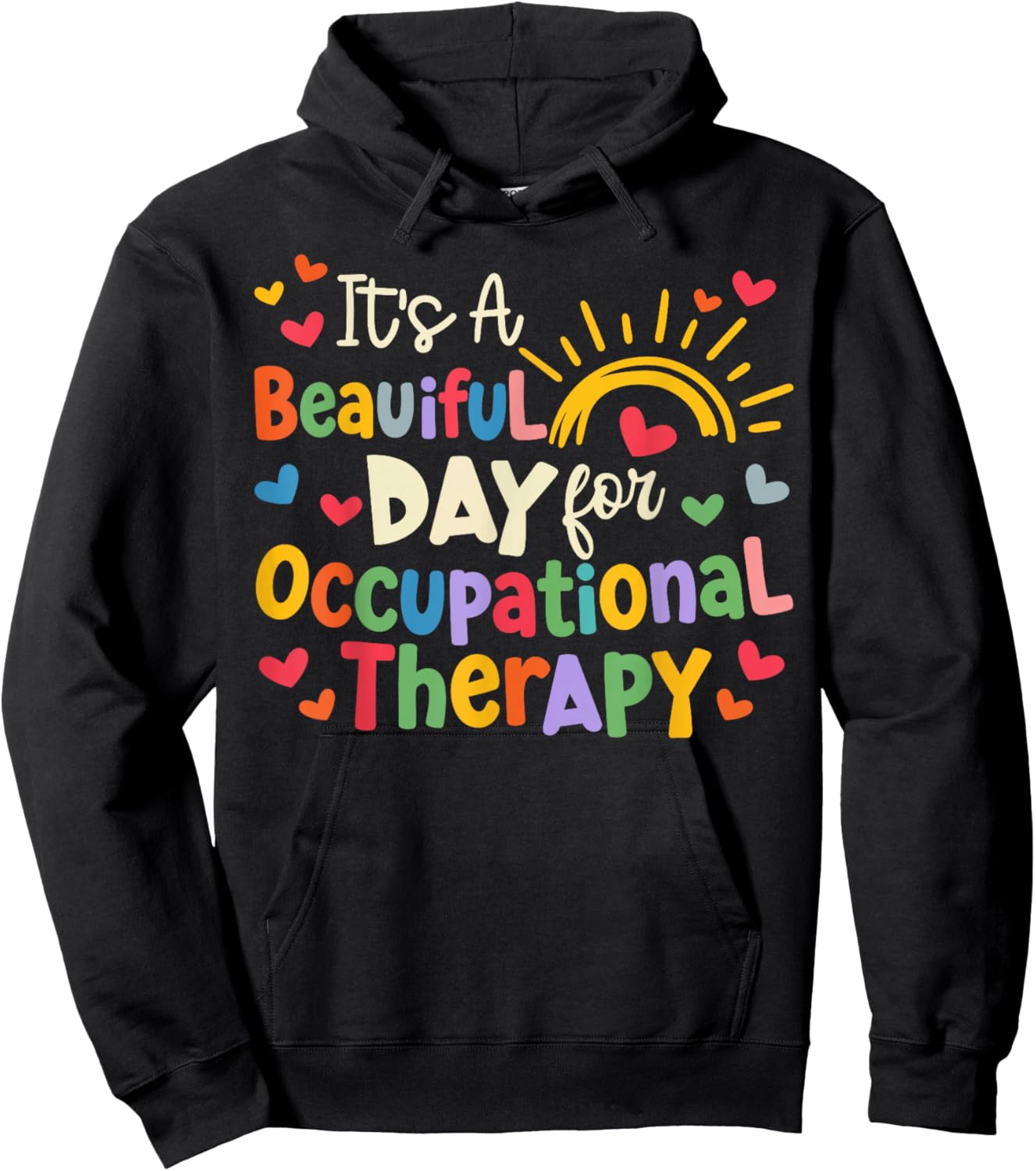 Vintage It's A Beautiful Day for Occupational Therapy Groovy Hoodie - Hoodie | Black