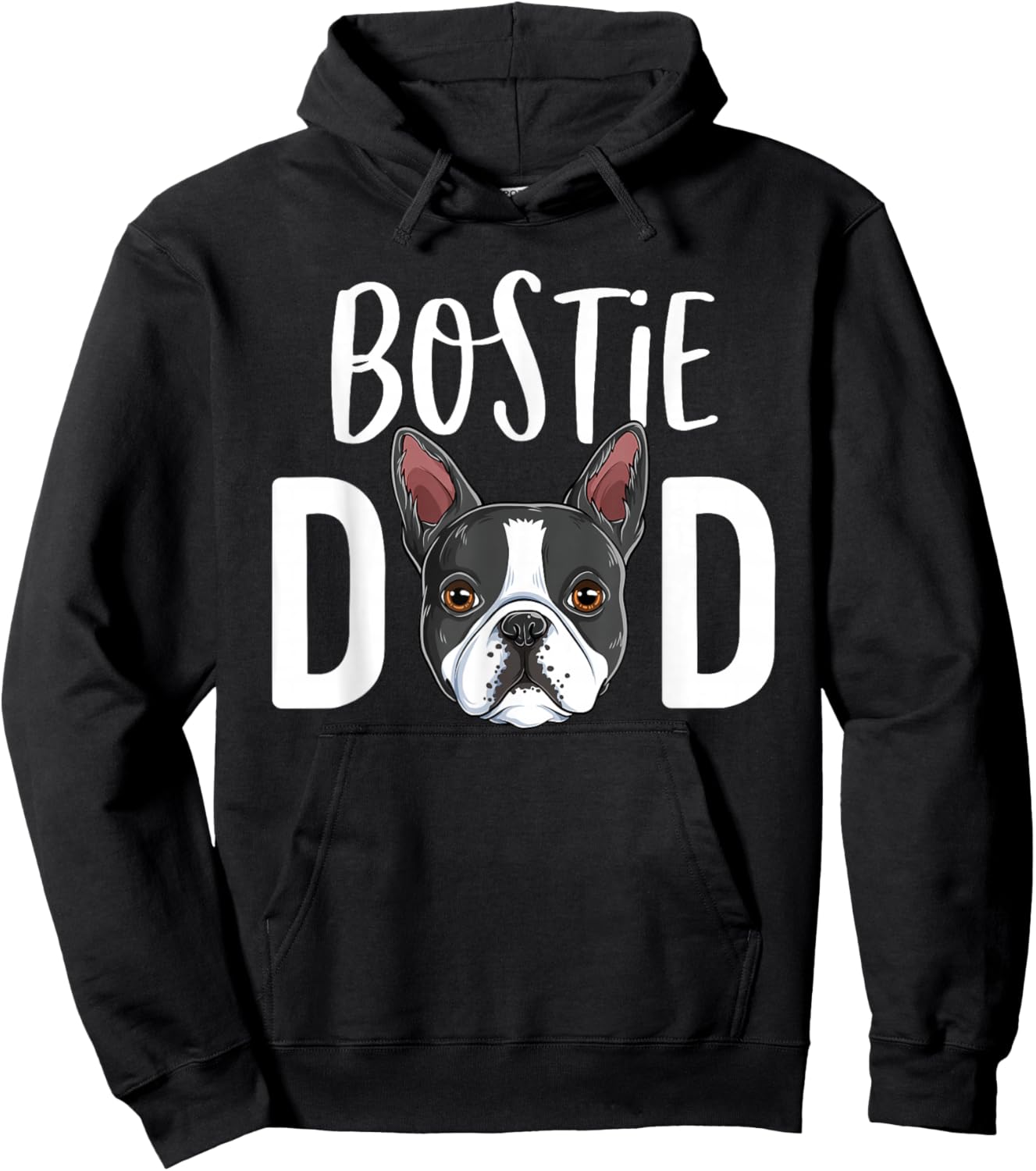 Funny Bostie Dad Boston Terrier Father Dog Lover Hoodie - Hoodie | Black
