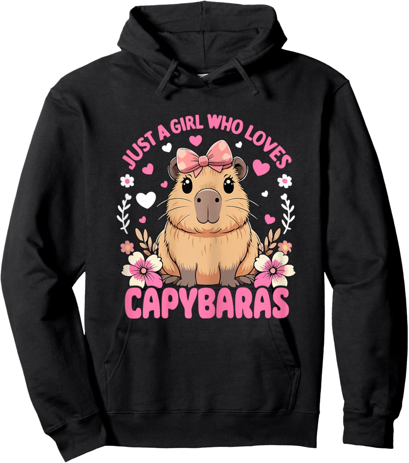 Just a Girl Who Loves Capybaras Graphic Hoodie - Hoodie | Black