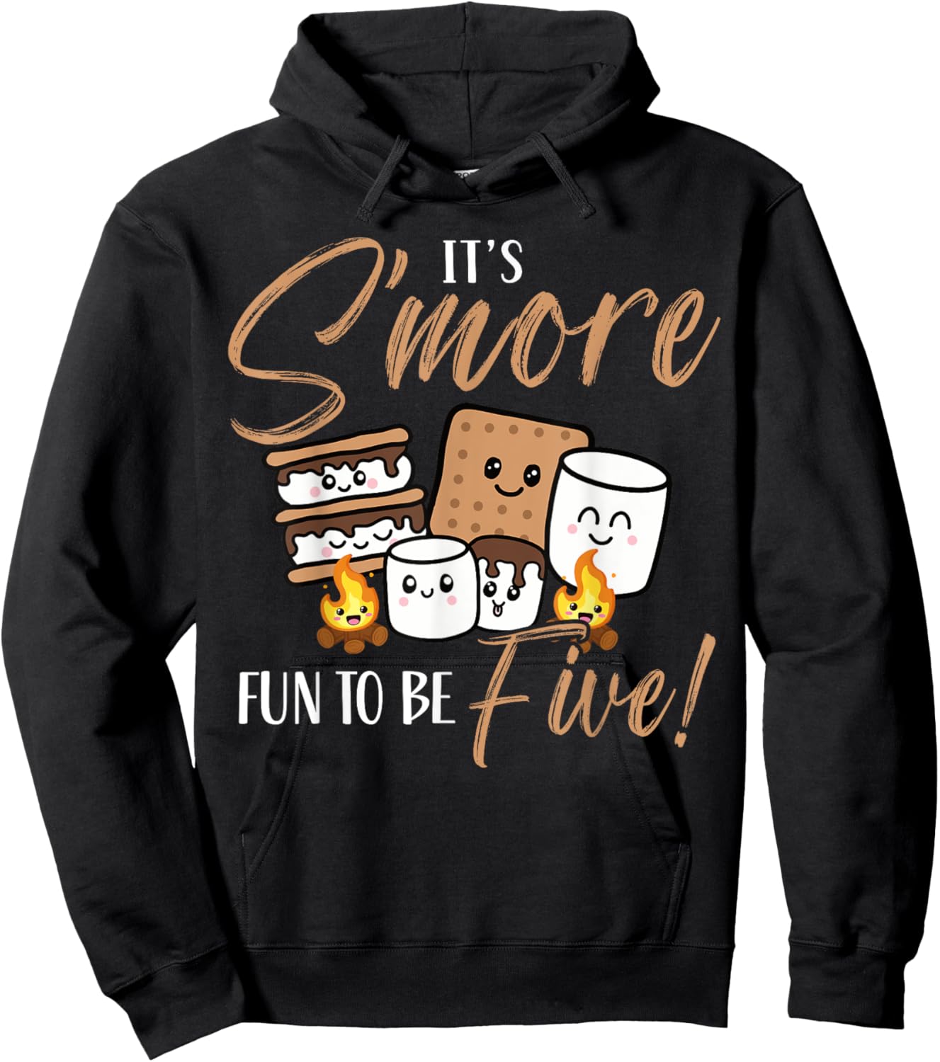 Birthday Campfire Marshmallow It's S'more Fun To Be Five 5th Hoodie - Hoodie | Black