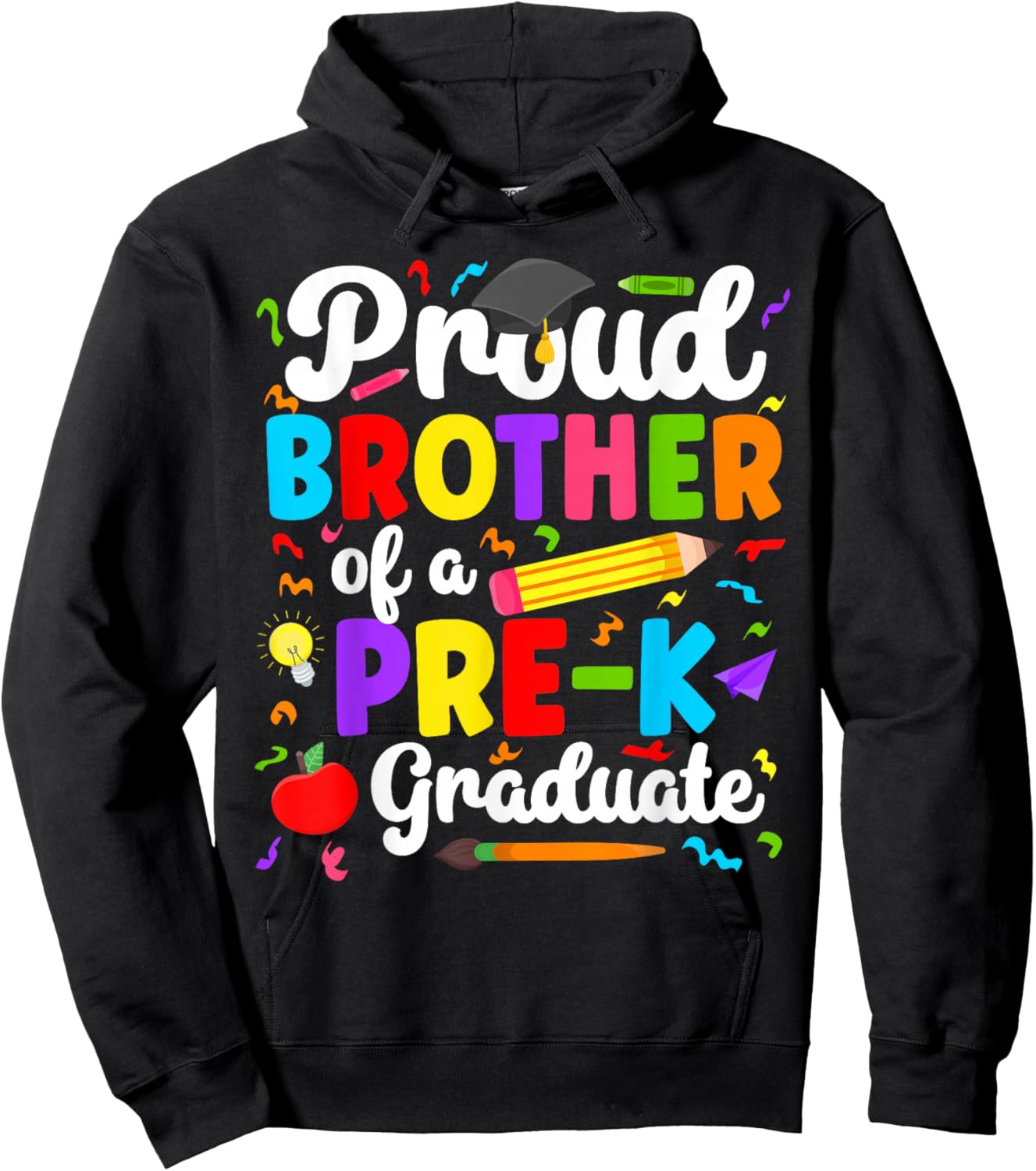 Brother of A Pre-K Graduate Brother Preschool Grad Brother Hoodie - Hoodie | Black