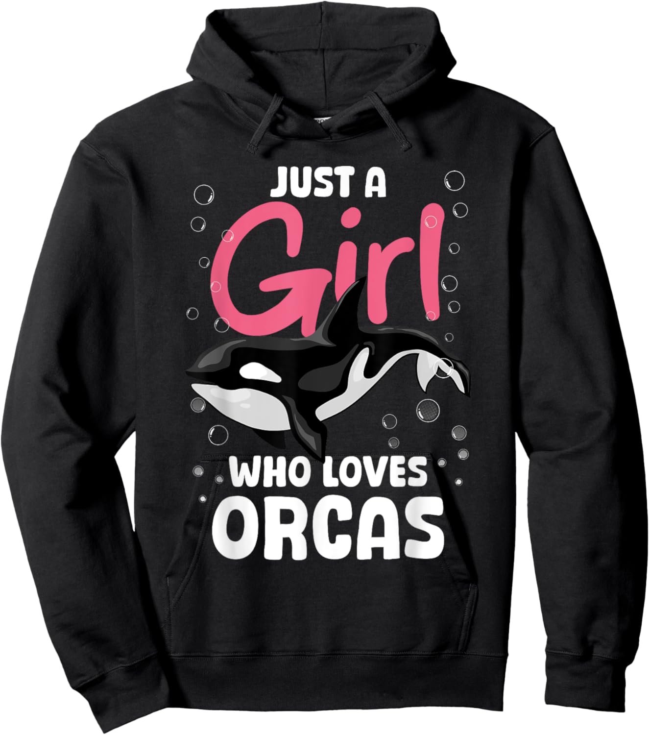 Cool Orca Whale Design For Girls Women Kids Ocean Orca Lover Hoodie - Hoodie | Black