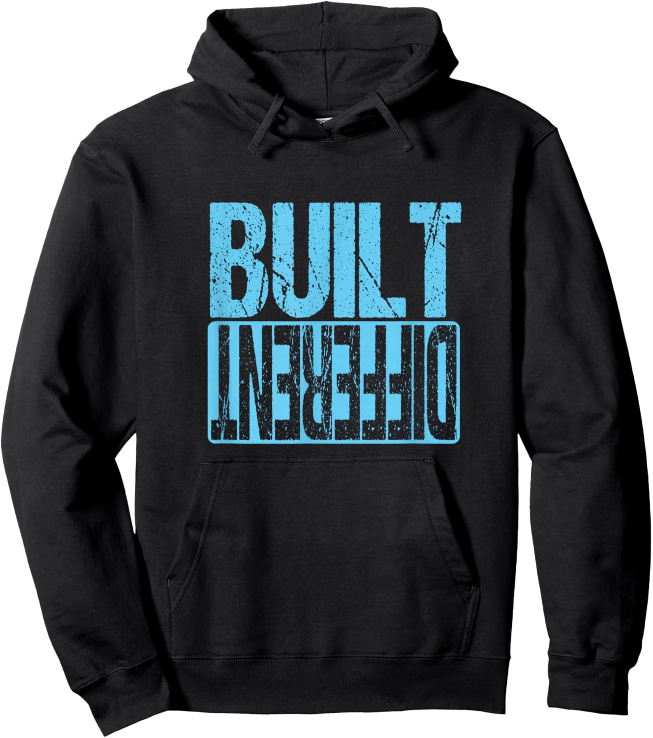 Match Blue Color -Adult Retro-Modern Black Small Short Sleeve Hoodie - Hoodie | Black