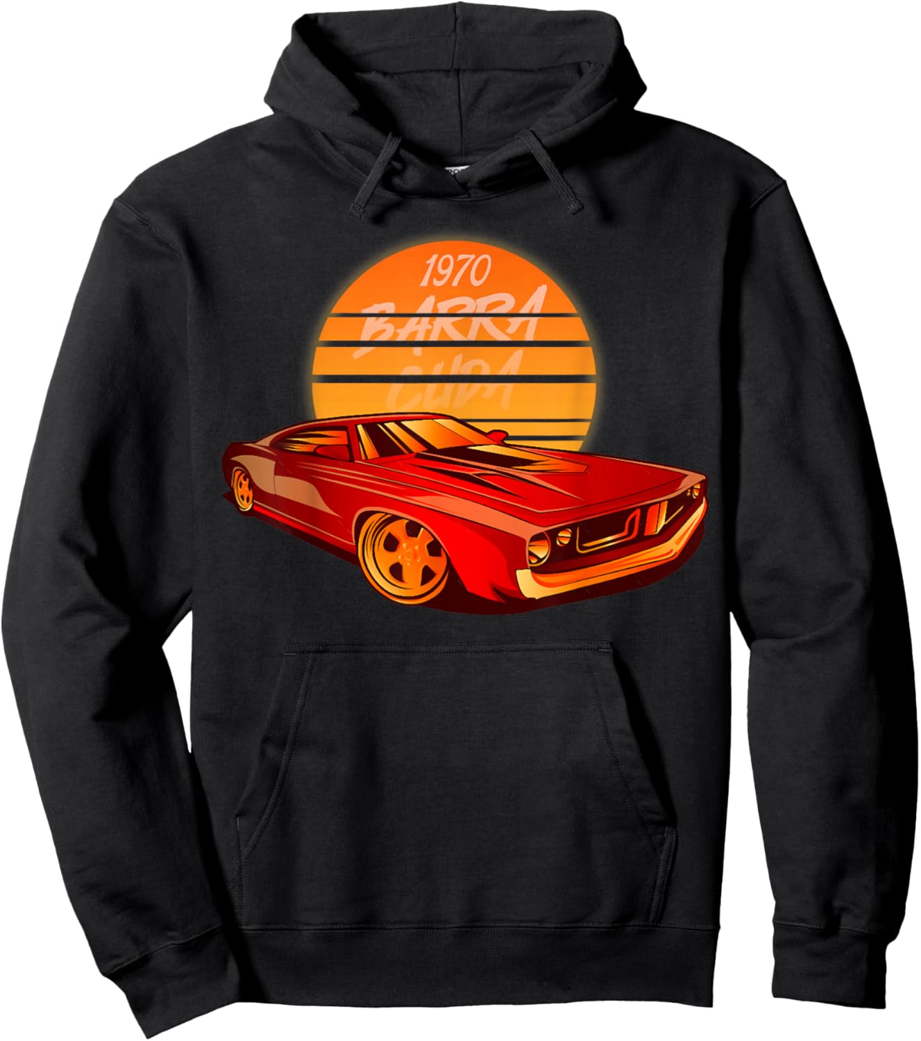 1970 hemi cuda plymouth barracuda Muscle car Hoodie - Hoodie | Black