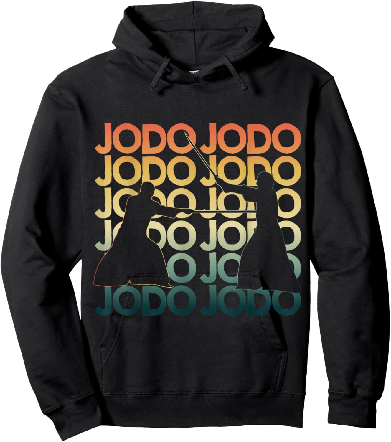 Retro jodo Repetitive Vintage Fighter Hoodie - Hoodie | Black