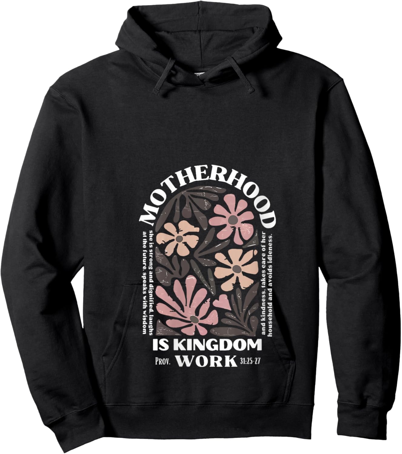 Motherhood is Kingdom Work V-Neck Hoodie - Hoodie | Black