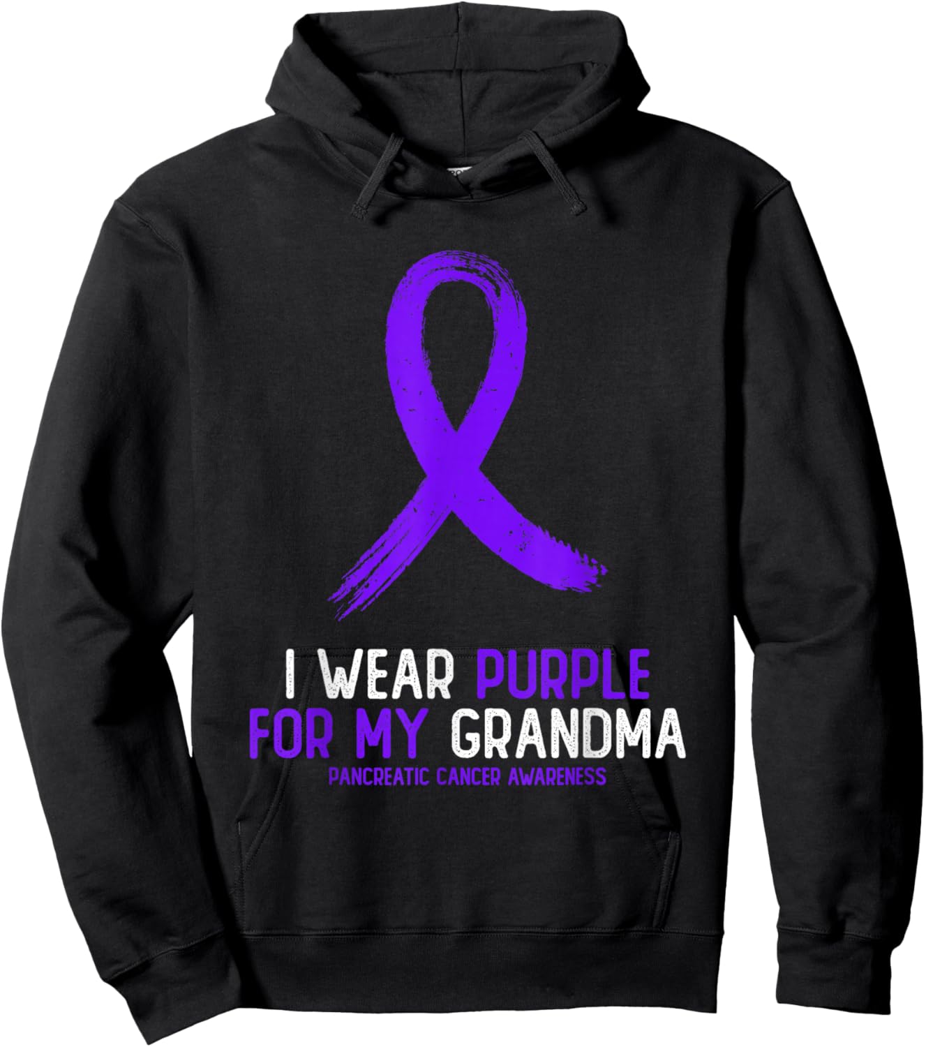 I Wear Purple For My Grandma Pancreatic Cancer Awareness Hoodie - Hoodie | Black