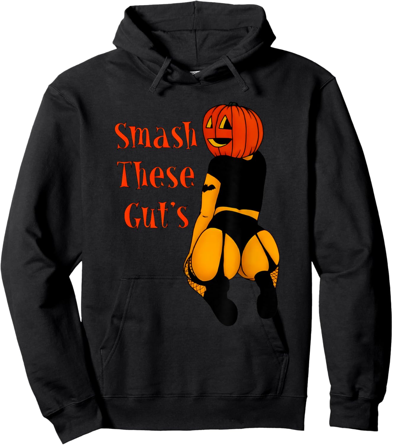 Smash these gut's funny pumpkin halloween joke Hoodie - Hoodie | Black