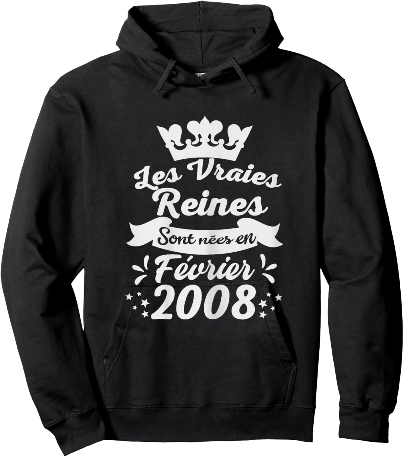 Les Vraies Reines sont Nées en Février 2008 - Cadeau 18 Ans Hoodie - Hoodie | Black