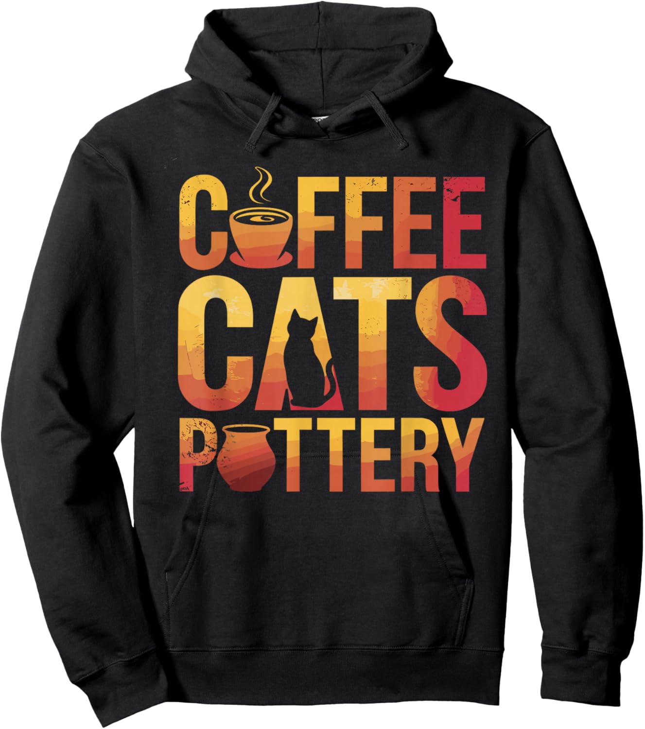 Coffee Cats Pottery Funny Pottery Hoodie - Hoodie | Black