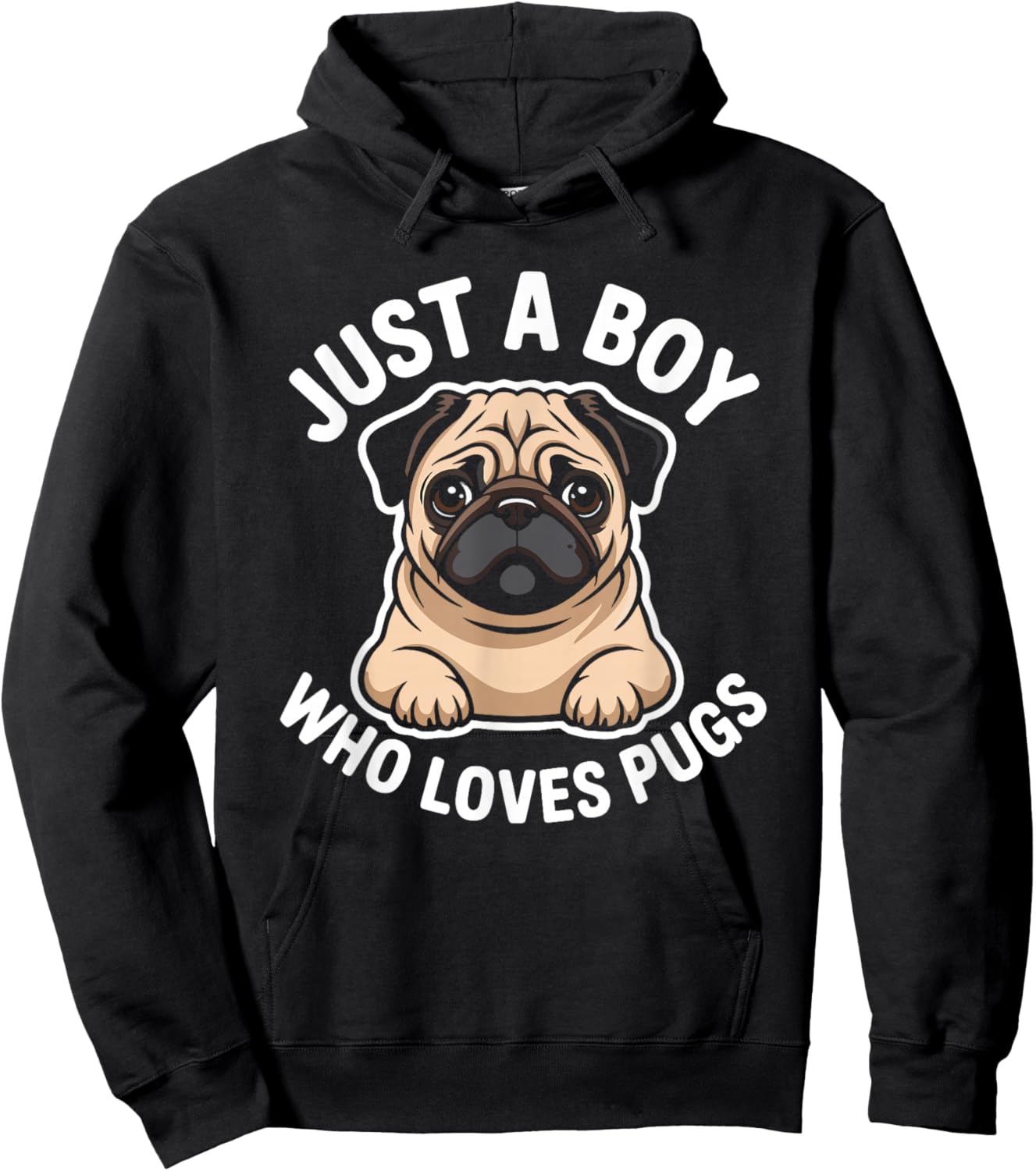 Just a Boy Who Loves Pugs Hoodie - Hoodie | Black