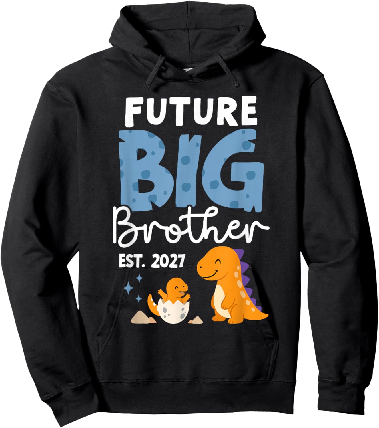Future Big Brother Est 2027 First Time Big Brother Dinosaur Hoodie - Hoodie | Black