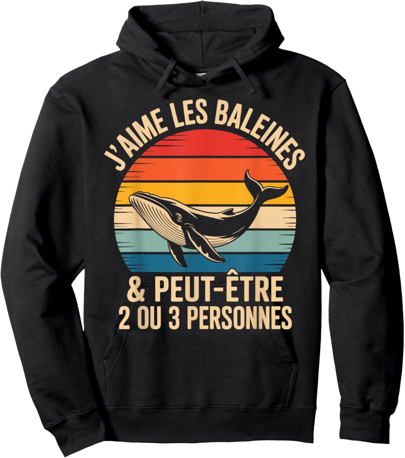 Whale Design Girl Boy Child J'aime Baleines Hoodie - Hoodie | Black