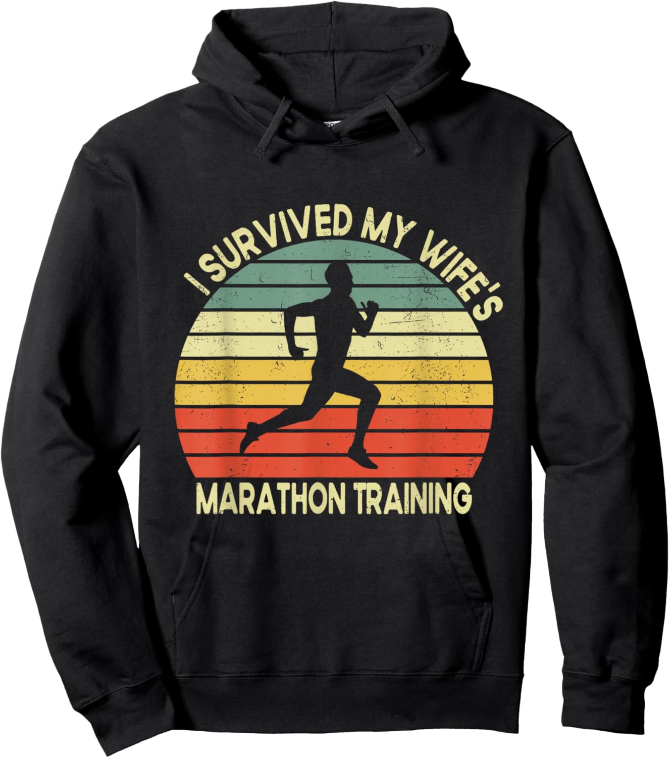 I Survived My Wife's Marathon Training Half Marathon Husband Hoodie - Hoodie | Black