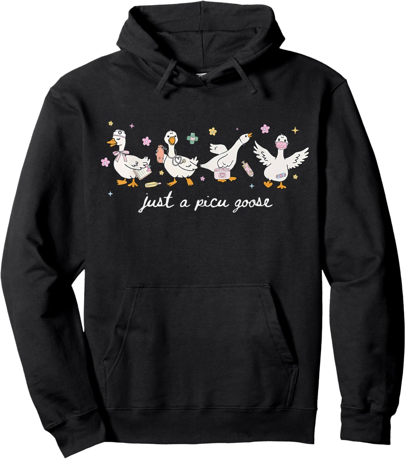 Just A PICU Nurse Silly Goose Pediatric ICU Nursing Peds RN Hoodie - Hoodie | Black