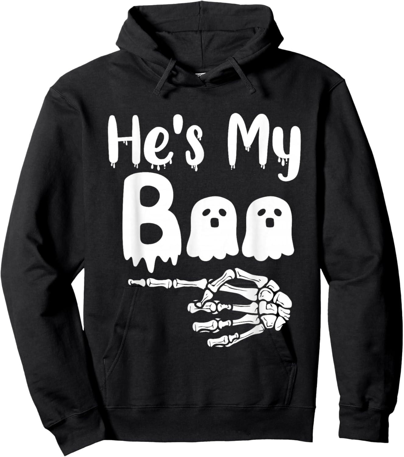 She's My Boo Matching Halloween Pajama Couples He's My Boo Hoodie - Hoodie | Black
