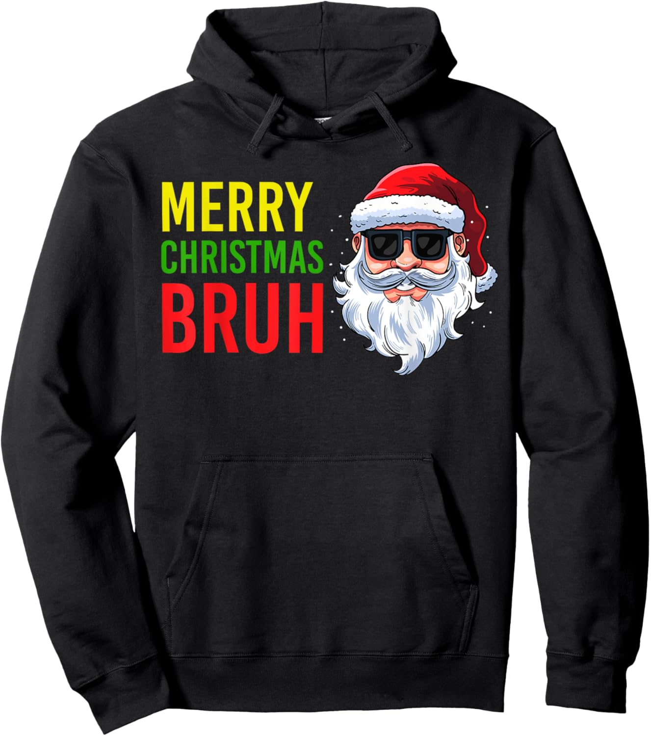 Merry Christmas Bruh Meme Funny Saying for Brother Boys Men Hoodie - Hoodie | Black