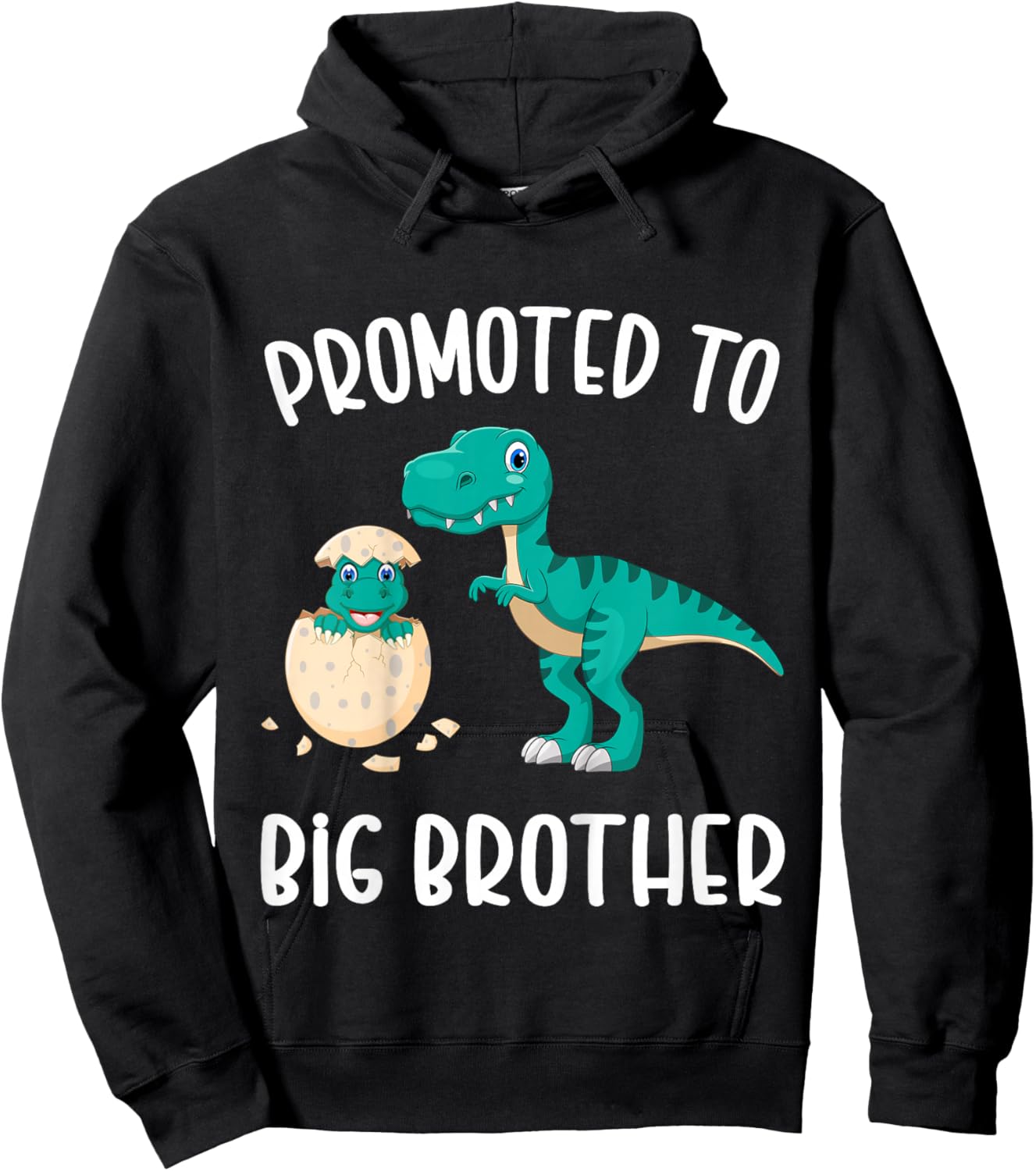 Promoted to Big Brother Dinosaur T-rex Toddler Boys Hoodie - Hoodie | Black