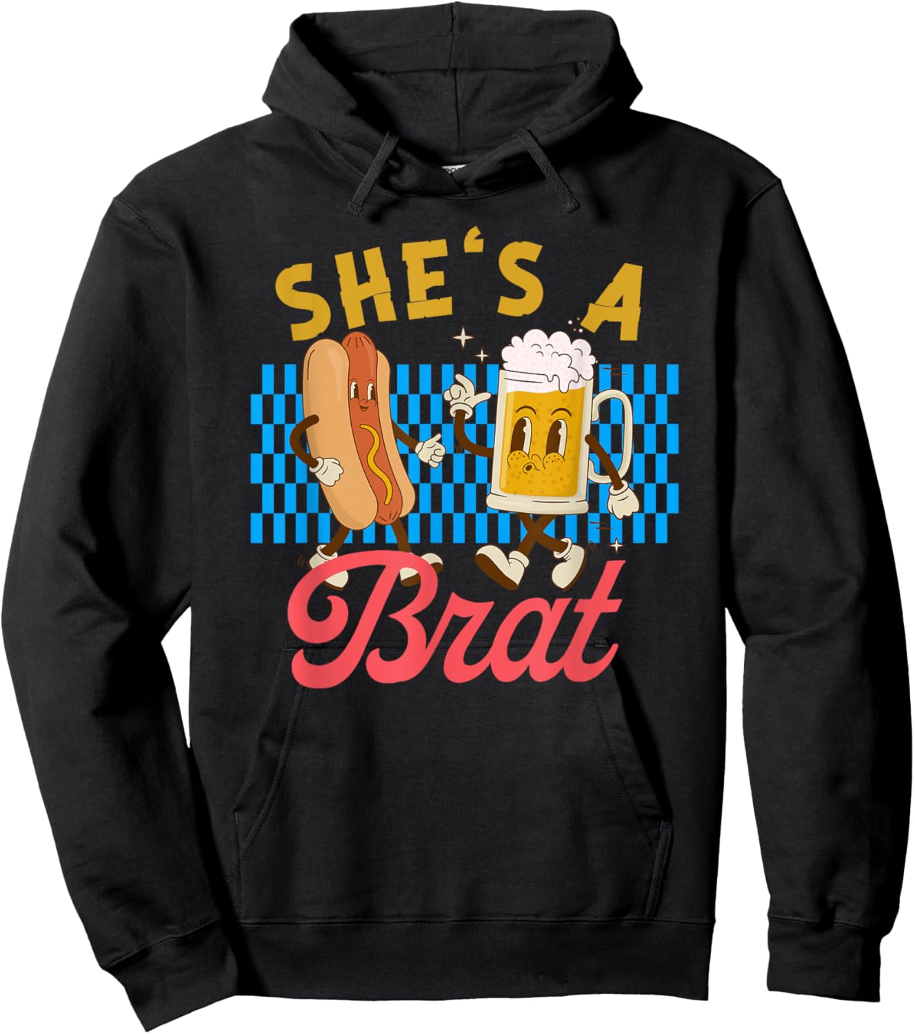 Oktoberfest Couples She’s A Brat Drinking German Beer Hoodie - Hoodie | Black