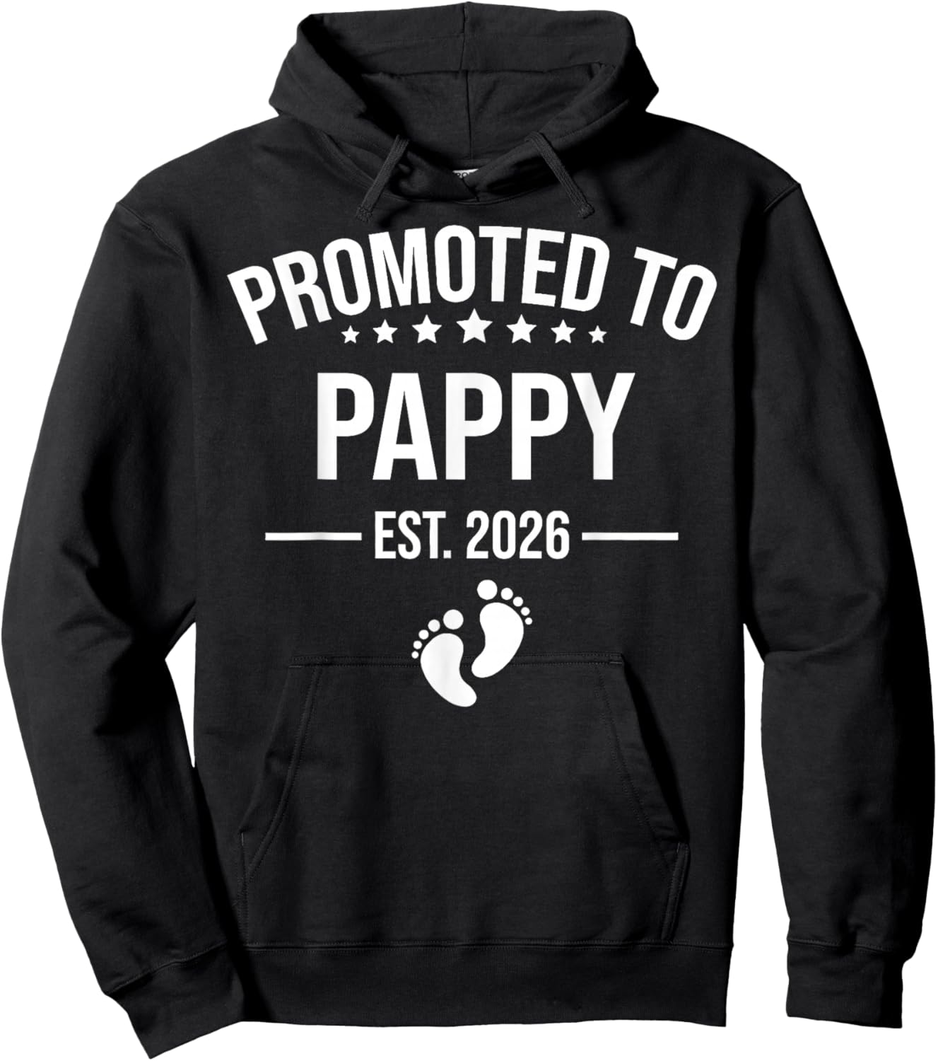 Promoted to Pappy Est 2026 Pregnancy Announcement Hoodie - Hoodie | Black