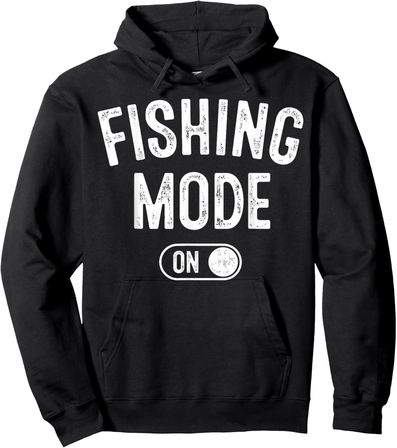 Fishing Mode On Funny Fisher Gift Fisherman Dad Angling Hoodie - Hoodie | Black