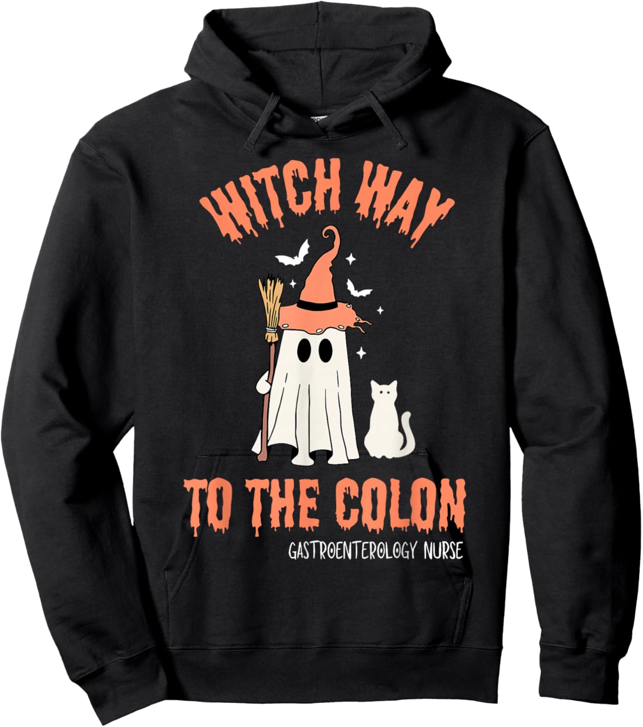 Witch Way To Colon Halloween Gastrointestinal Nurse Ghost Hoodie - Hoodie | Black