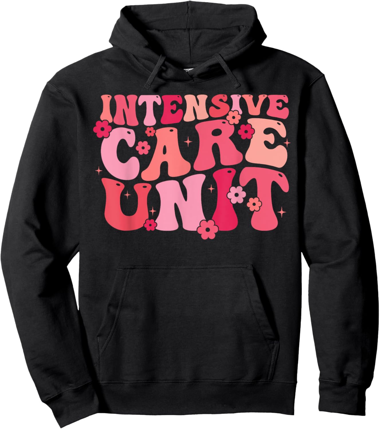 ICU Registered Nurse Intensive Care Unit RN Staff ICU Nurse Hoodie - Hoodie | Black