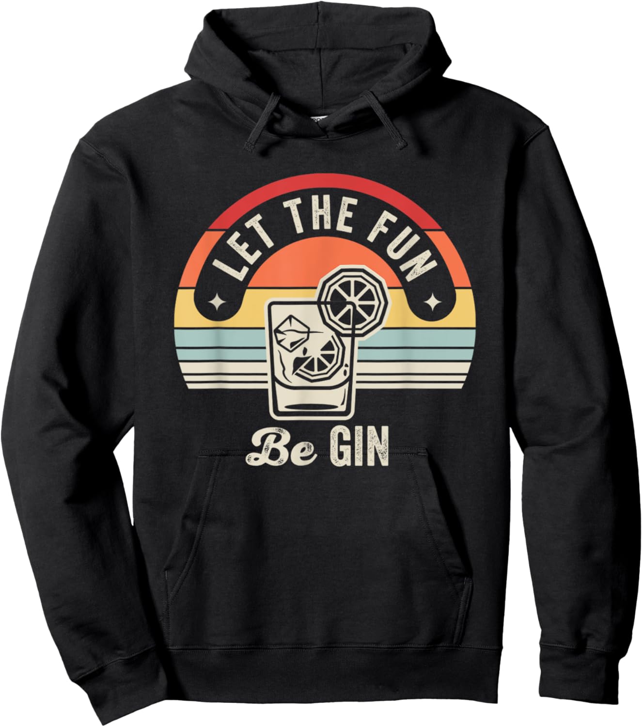 Let The Fun Be Gin Retro Cocktail Theme Hoodie - Hoodie | Black