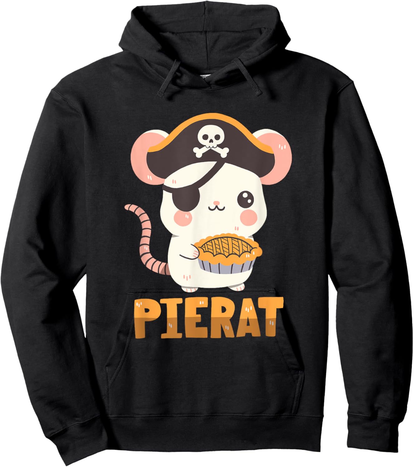 Pirate Rat With A Pie Hoodie - Hoodie | Black