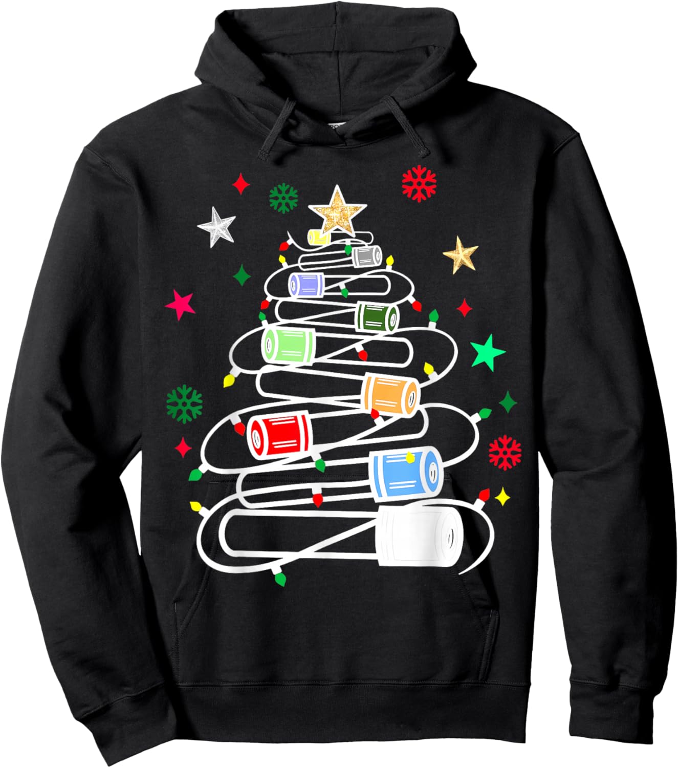 Chemistry Lab Scientist Phlebotomist Christmas Test Tubes Christmas Tree for Medical Professionals, Science Enthusiasts, Lab Technicians, -Adults, Black, Small, Short Sleeve, Winter Hoodie - Hoodie | Black