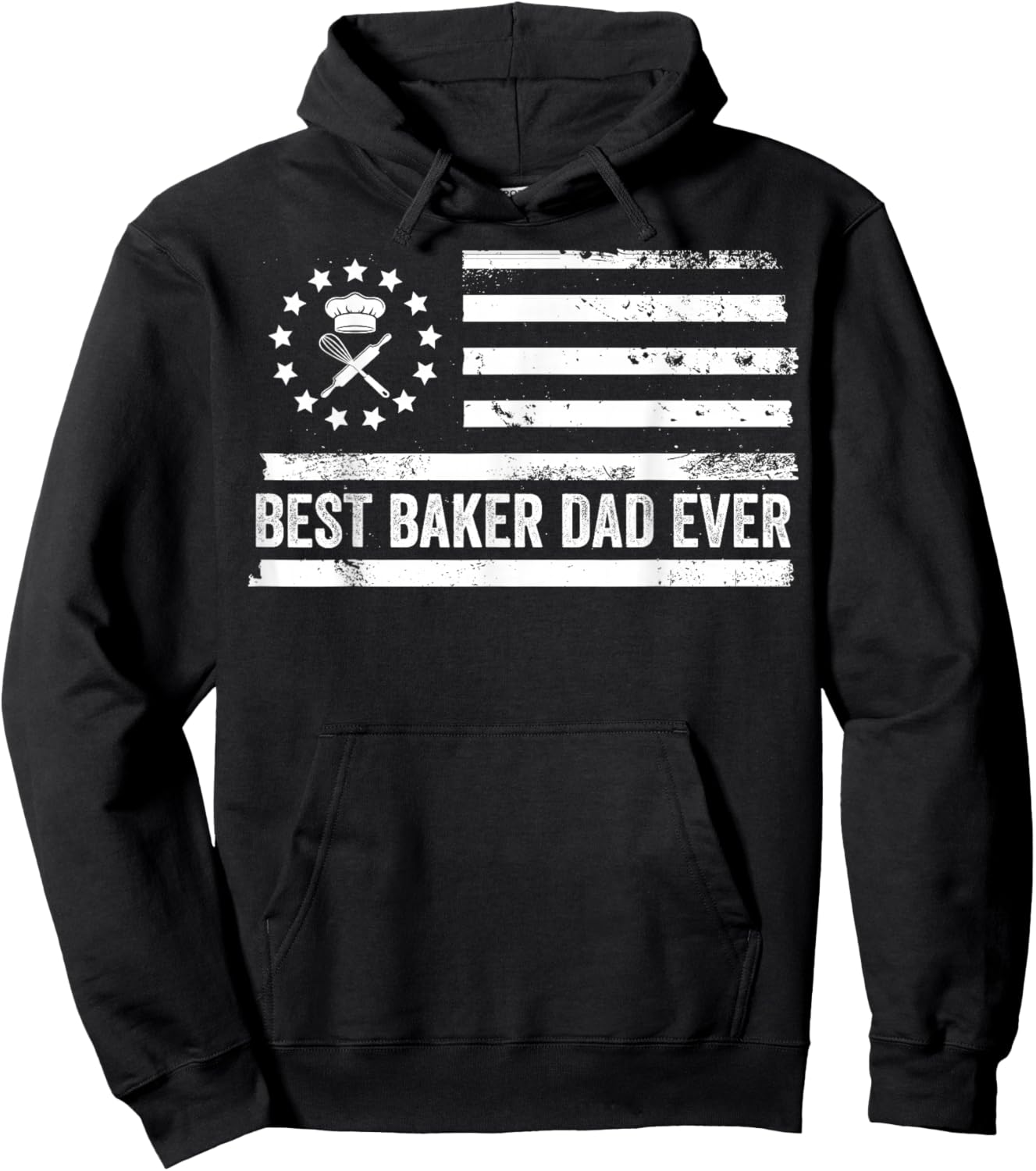 Baker Baking US American Flag Patriotic Retro Hoodie - Hoodie | Black