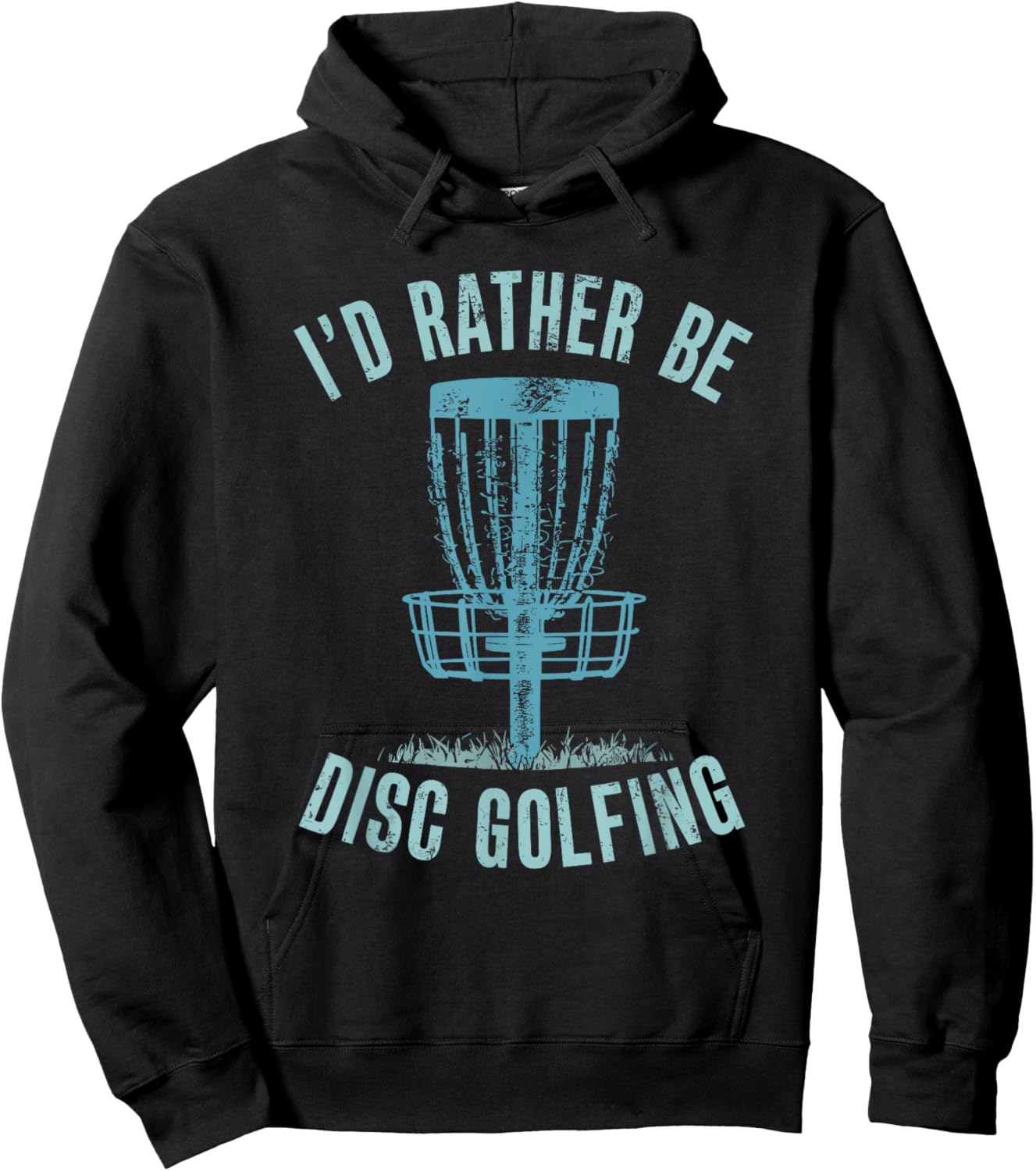 Id Rather Be Disc Golfing, Funny Vintage Disc Golf Hoodie - Hoodie | Black
