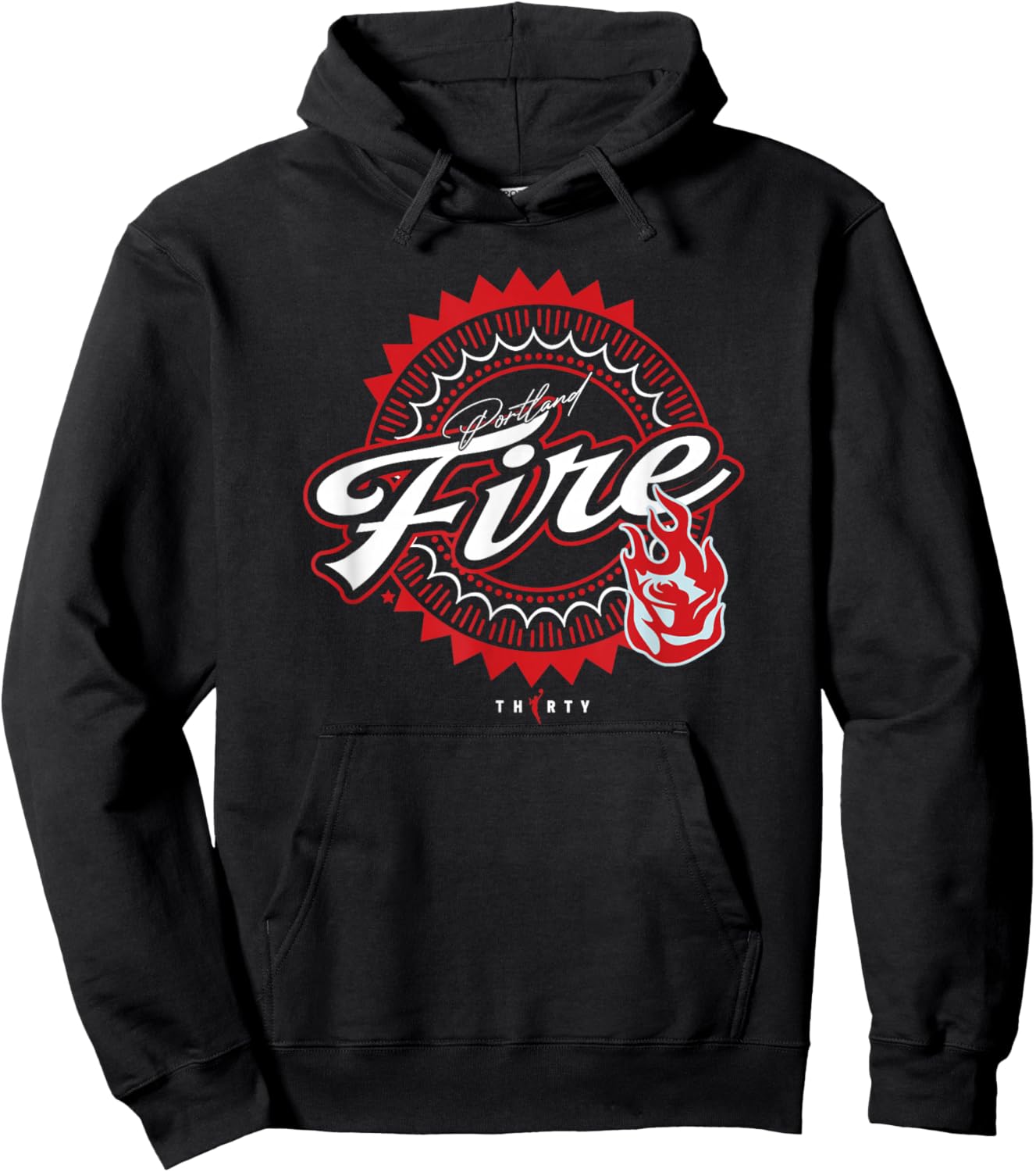 WNBA 30th Anniversary Double Stack Portland Fire Hoodie - Hoodie | Black
