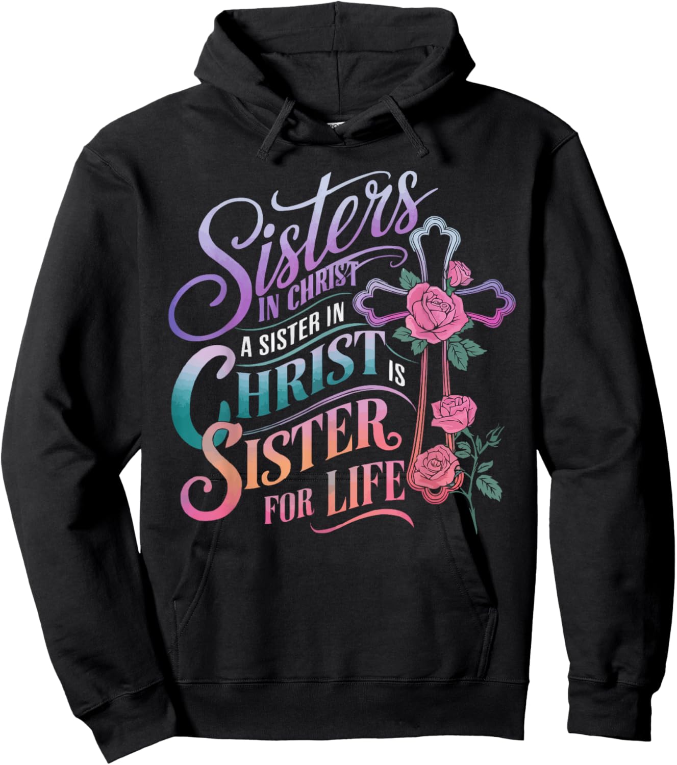 Sisters In Christ Religion Jesus Christian Women Faith Hoodie - Hoodie | Black
