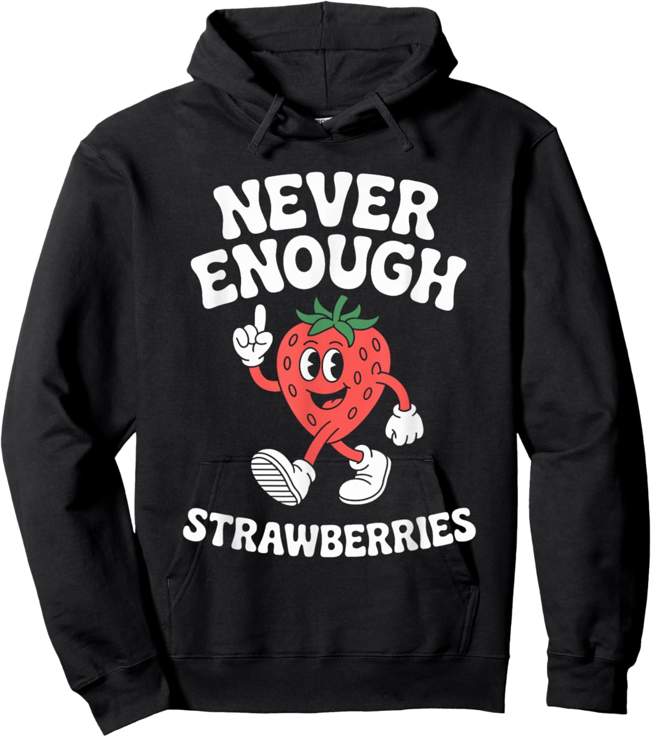 Funny Strawberry or Strawberries Retro Hoodie - Hoodie | Black