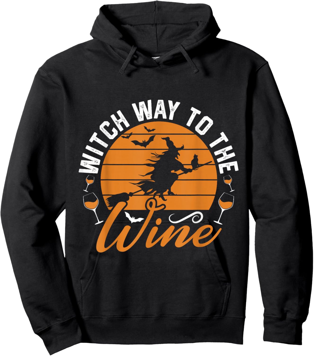 Witch Way to The Wine Halloween Party Costume Hoodie - Hoodie | Black